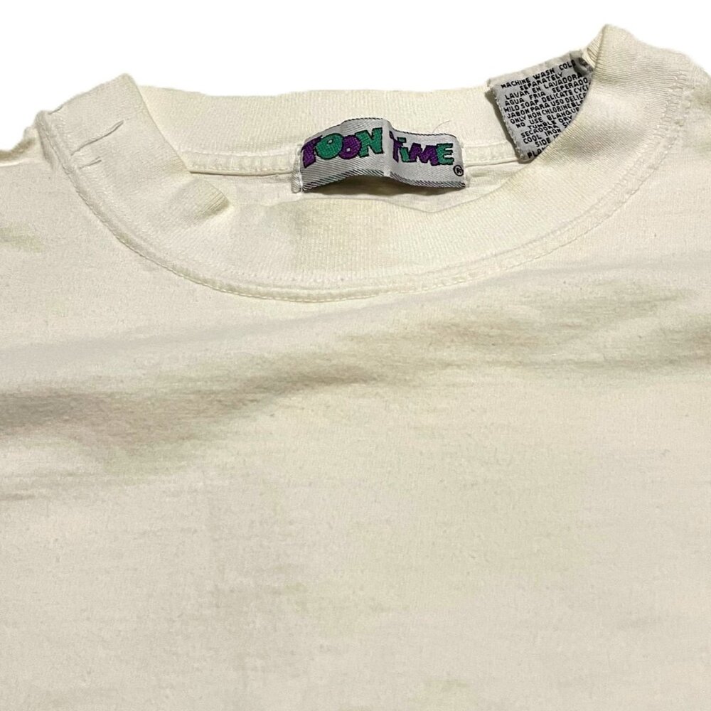 Vintage 90s Betty Boop Embroidered T Shirt Toon Time KFS Fleischer White Large - Picture 8 of 11